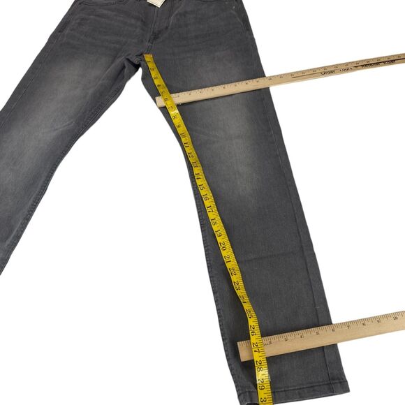 JACHS New York Jeans Mens 31x30 Gray Denim Mid Rise Stretch Slim Straight Fit - Picture 4 of 15